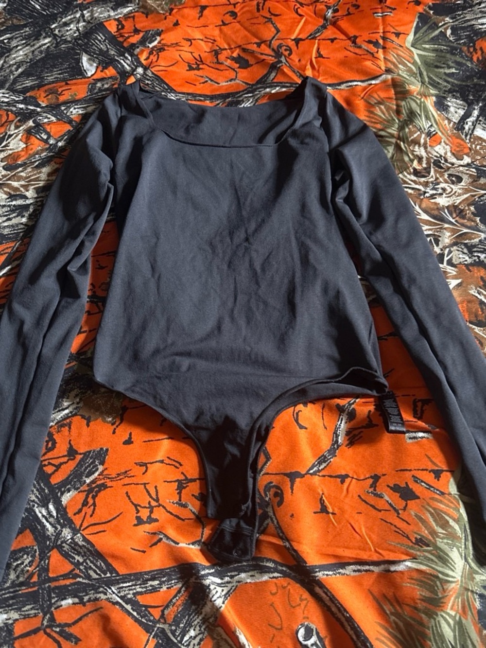 SKIMS Black Long Sleeve Bodysuit